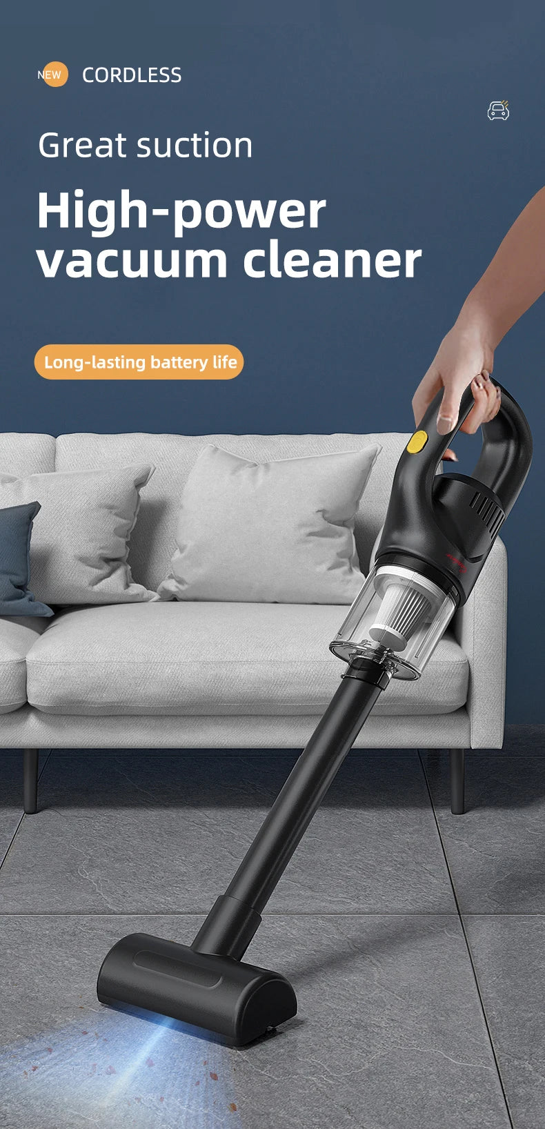 Handheld Vacuum Cleaner Rechargeable Auto Cordless Vacuum Mini Vacuum Cleaner Portable Vacuum Cleaner Home Electrical Appliances