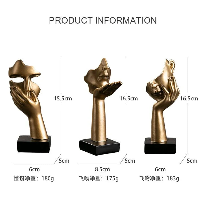 Office Home Decor Resin Abstract Statue Desktop Ornaments Sculpture Figurines Face Character Nordic Light Luxury Art Crafts