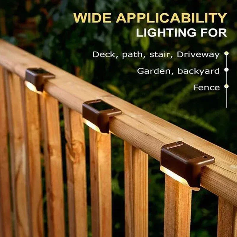 1/4/8/12/pcs solar luzes led ao ar livre jardim luz deck lâmpada solar escadas luz à prova dwaterproof água solar passo lâmpada pátio decoração do jardim