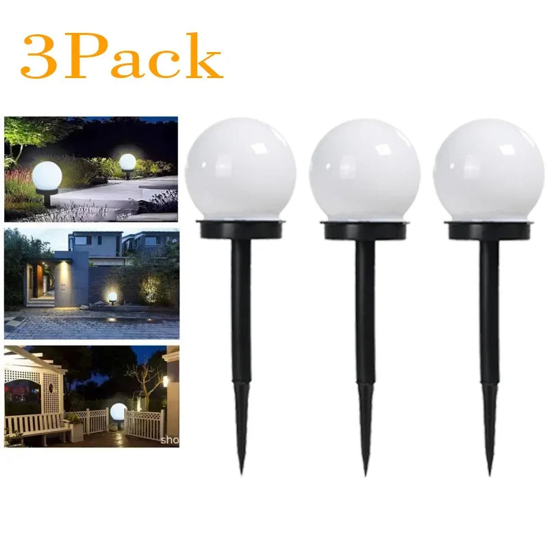 1/3/6/9pc movido a energia solar lâmpada led luz de energia à prova dwaterproof água ao ar livre jardim luz rua painel solar bola luzes gramado quintal lâmpada