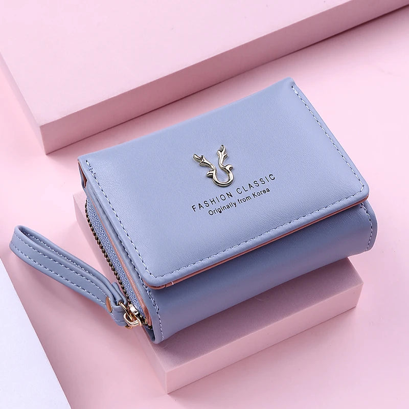 Marca de luxo das mulheres pequena carteira titular do cartão feminino carteiras curtas com bolsa de moedas para mulher senhoras couro do plutônio ferrolho mini embreagem