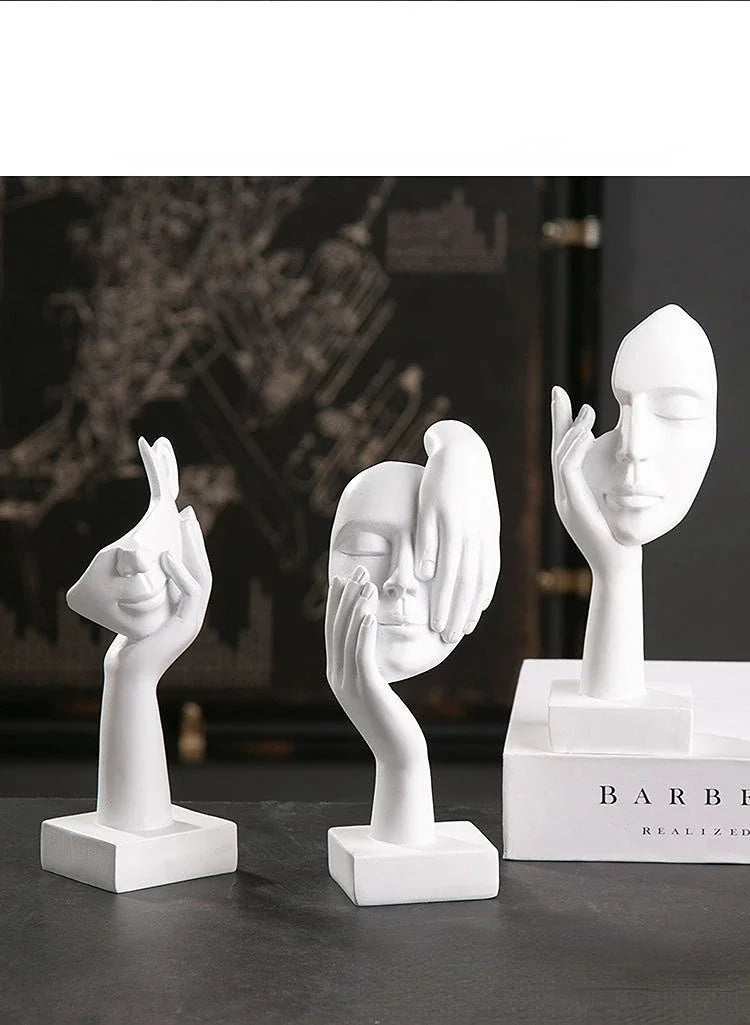 Office Home Decor Resin Abstract Statue Desktop Ornaments Sculpture Figurines Face Character Nordic Light Luxury Art Crafts
