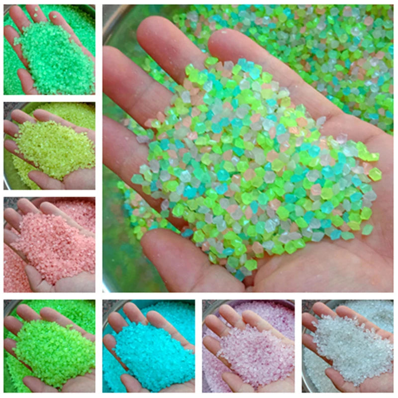 1000-3000 pçs areia luminosa que brilha no escuro seixos pedra casa jardim quintal caminho ao ar livre decoração do gramado tanque de peixes decoração do aquário