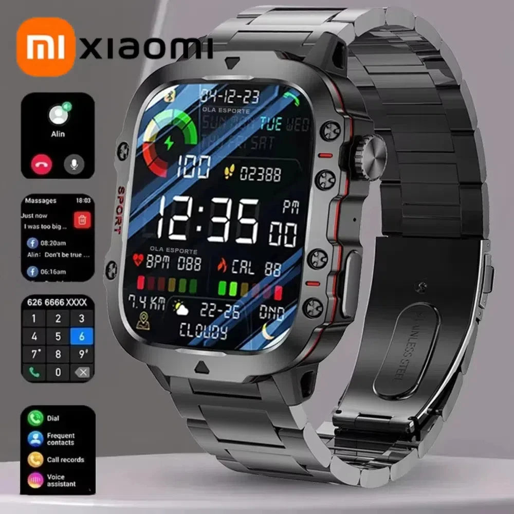 Xiaomi mijia militar relógio inteligente masculino ip68 5atm esportes ao ar livre rastreador de fitness monitor saúde 1.81 Polegada bt chamada smartwatch novo