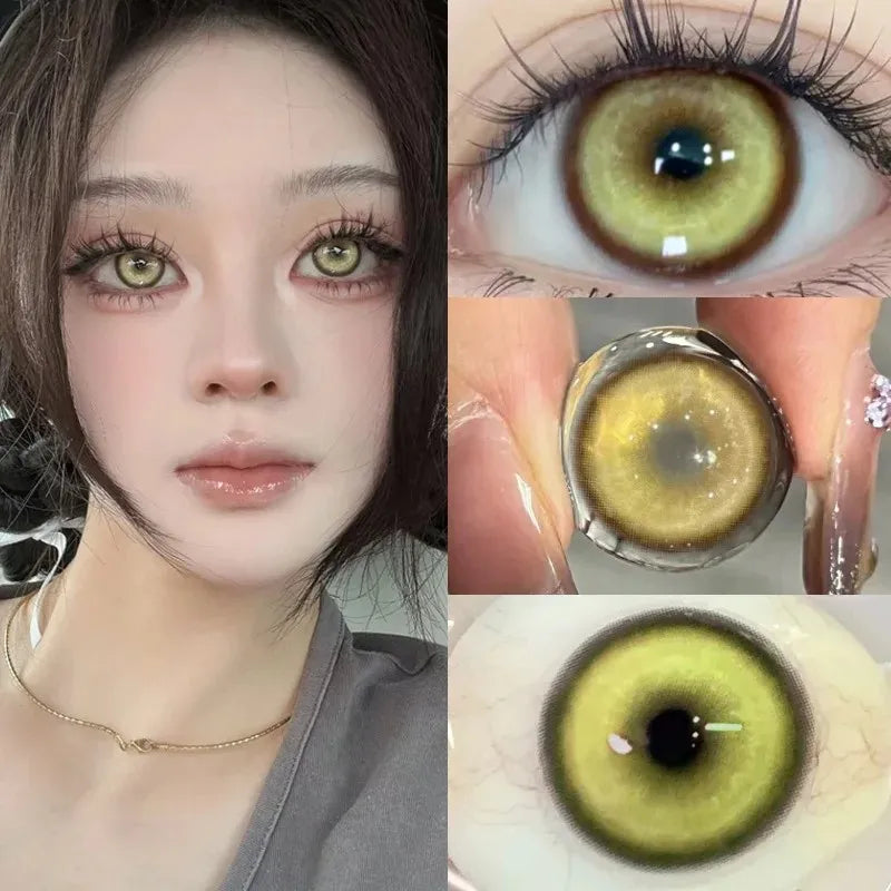 1pair Cosplay Koi Blue Green Pink Red Brown Violet Contact Lenses Halloween Scary Softlens 14.5mm