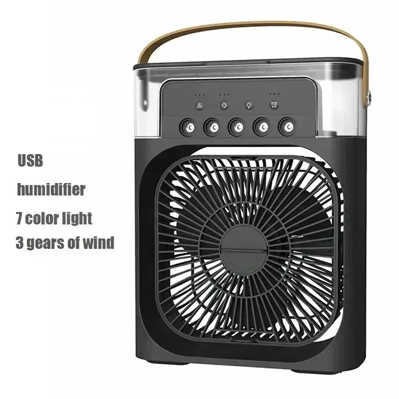 3 em 1 novo ventilador ar condicionado doméstico pequeno refrigerador de ar led night light portátil umidificador ventilador de ajuste de ar escritório casa ventilador