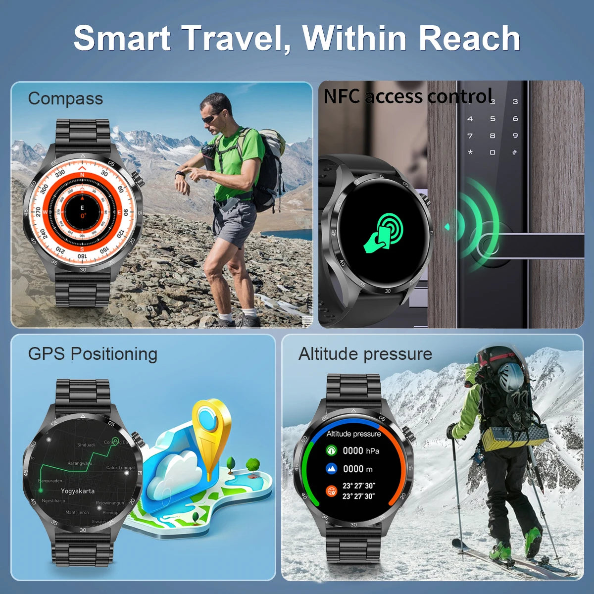 2025 para android gt4 pro gps nfc relógio inteligente masculino 360*360 tela amoled freqüência cardíaca bluetooth chamada ip68 à prova dip68 água homem smartwatch