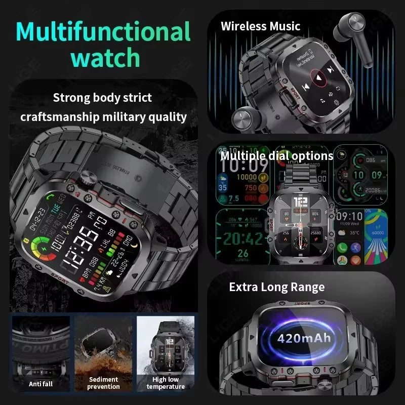 Xiaomi mijia militar relógio inteligente masculino ip68 5atm esportes ao ar livre rastreador de fitness monitor saúde 1.81 Polegada bt chamada smartwatch novo