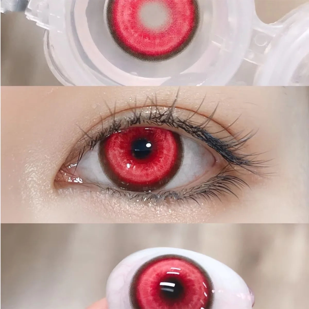 1pair Cosplay Koi Blue Green Pink Red Brown Violet Contact Lenses Halloween Scary Softlens 14.5mm