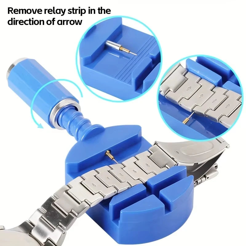 147 pçs/set relojoeiro kit de ferramentas de reparo de relógio, caso removedor abridor barra conjunto, conveniência marca relógio ferramenta