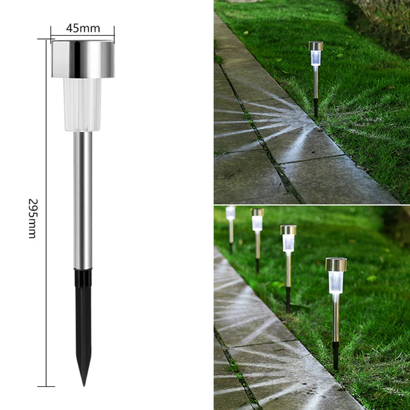 Luzes solares ao ar livre lâmpada de jardim movido a energia solar caminho de paisagem à prova dwaterproof água ao ar livre para quintal gramado pátio decorativo