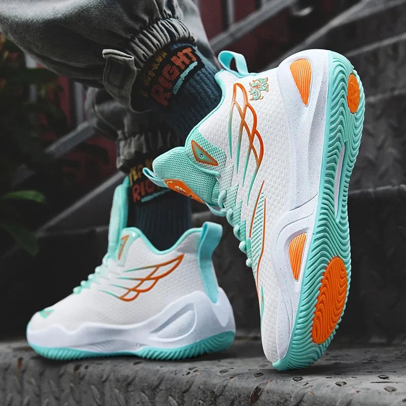 Novo outono alta superior sapatos de basquete para homens anti deslizamento treinamento profissional competição calçados jovens sapatos esportivos