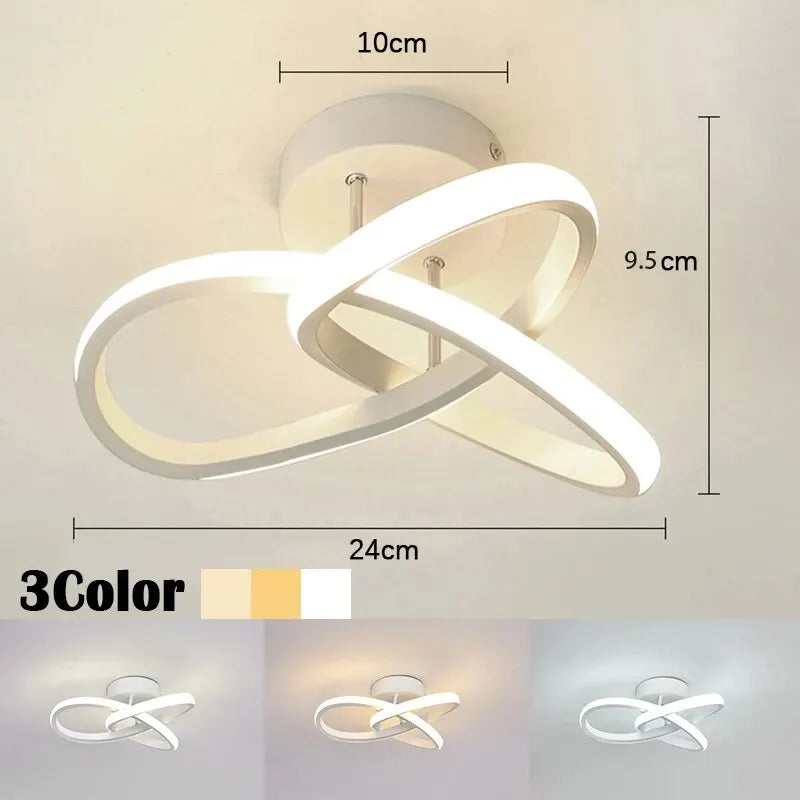 Estilo Moderno Household LED Lustre, Lâmpada Do Teto, Luz Do Quarto, Instalação De Superfície, Lâmpada De Sala De Jantar, 3 Cores, AC 220V