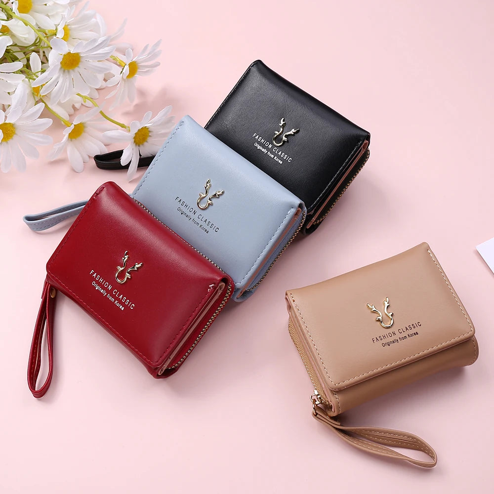 Marca de luxo das mulheres pequena carteira titular do cartão feminino carteiras curtas com bolsa de moedas para mulher senhoras couro do plutônio ferrolho mini embreagem