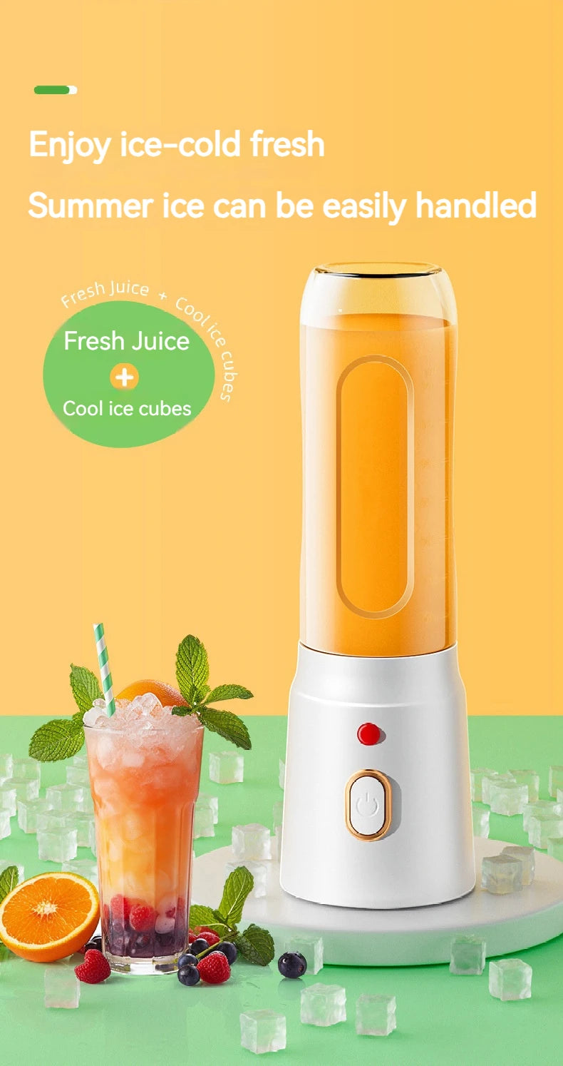 Liquidificador sem fio portátil, espremedor de frutas elétrico, máquina para esmagar gelo laranja, 10 lâminas, máquina auxiliar de alimentos, 1500ma, misturador