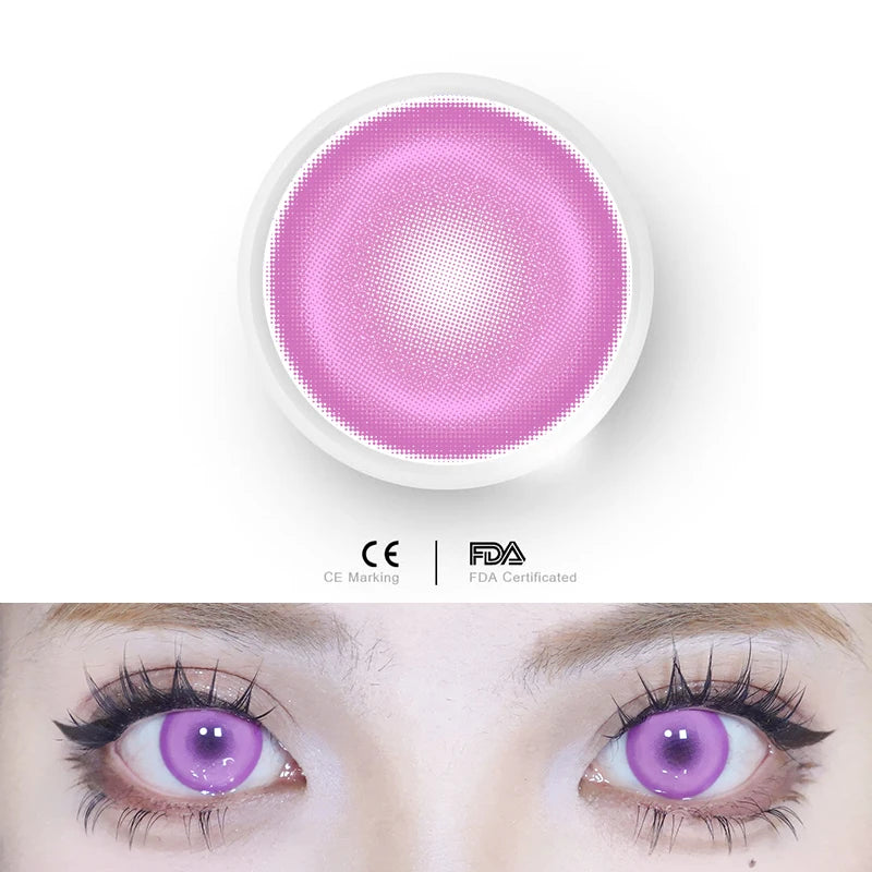 1pair Cosplay Koi Blue Green Pink Red Brown Violet Contact Lenses Halloween Scary Softlens 14.5mm