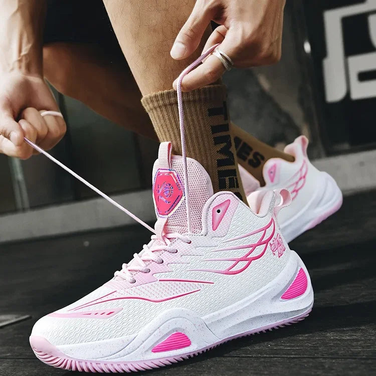 Novo outono alta superior sapatos de basquete para homens anti deslizamento treinamento profissional competição calçados jovens sapatos esportivos