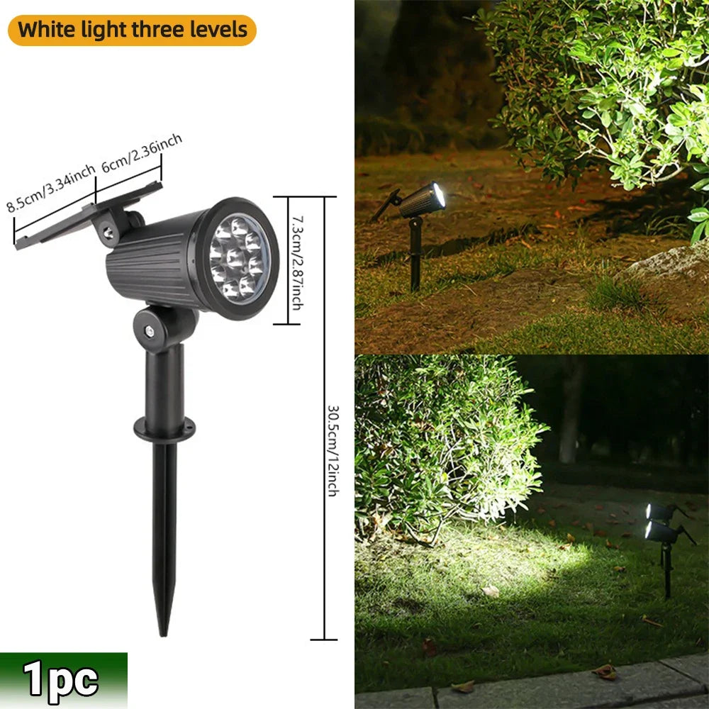 9 led luzes de ponto solar ip65 à prova dip65 água ao ar livre rgb solar paisagem luzes brilho ajustável para jardim quintal palmeiras