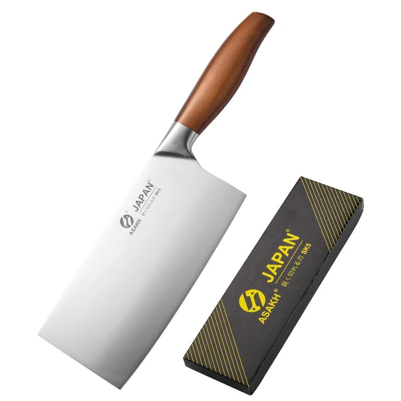 Conjunto de facas de cozinha de aço inoxidável, cutelo de corte de carne, peixe, legumes, faca de açougueiro, faca de chef japonesa com caixa de presente