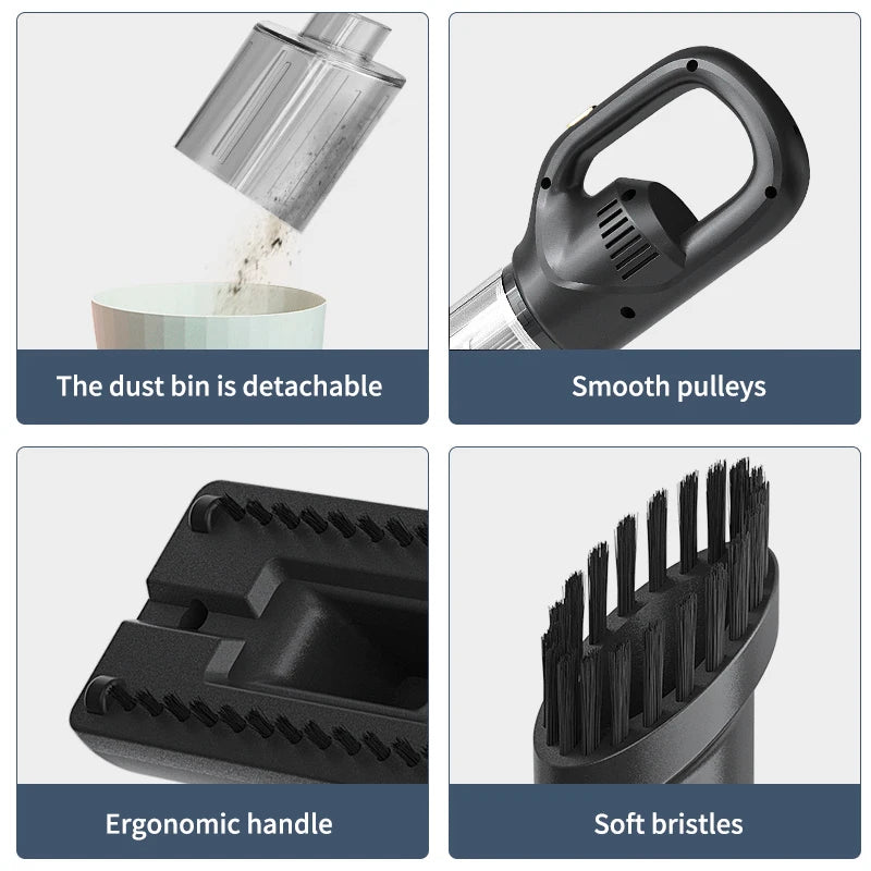 Handheld Vacuum Cleaner Rechargeable Auto Cordless Vacuum Mini Vacuum Cleaner Portable Vacuum Cleaner Home Electrical Appliances