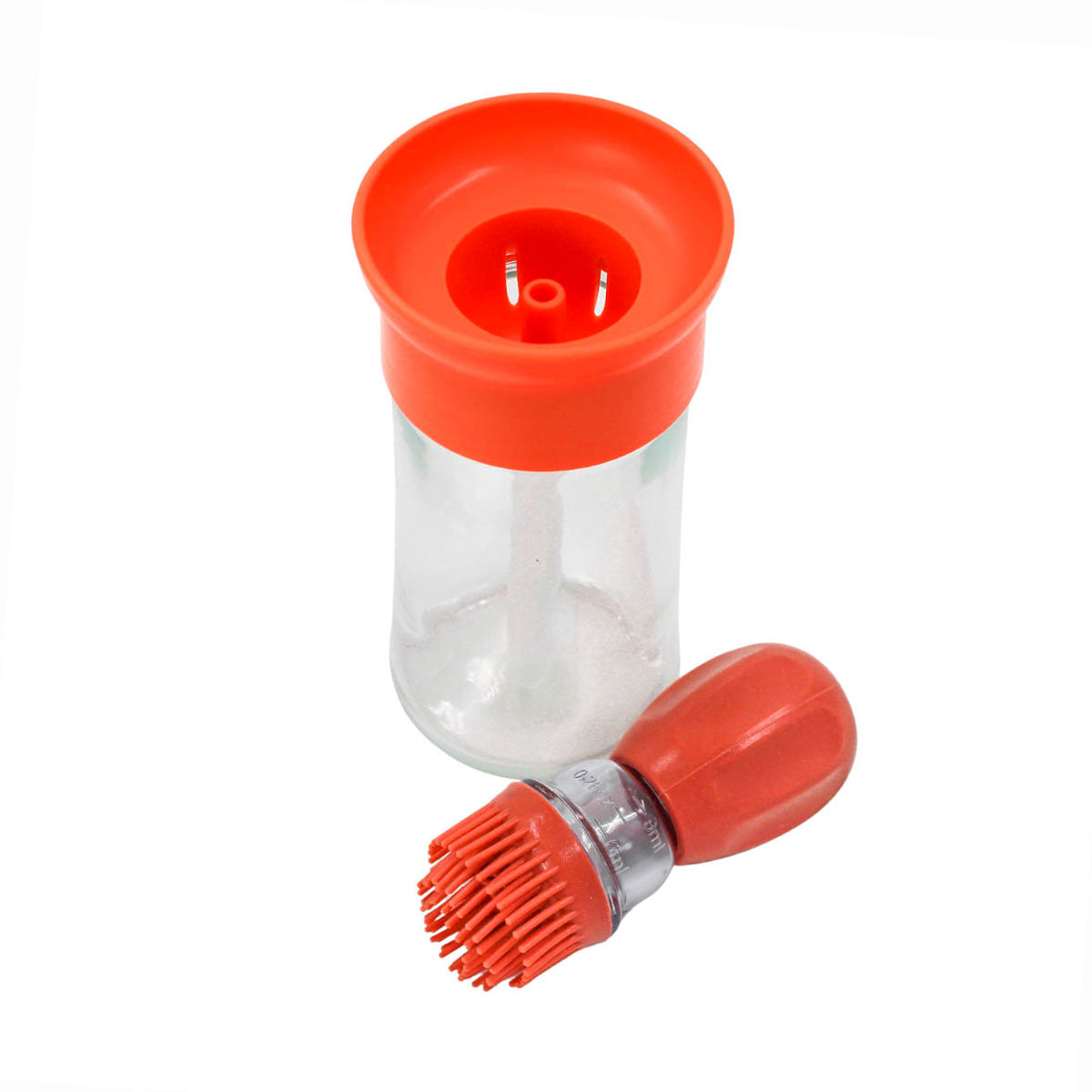 Dispenser De Oleo Azeite Com Escova De Silicone Vidro 180ml Cor:Salmão (STO1646