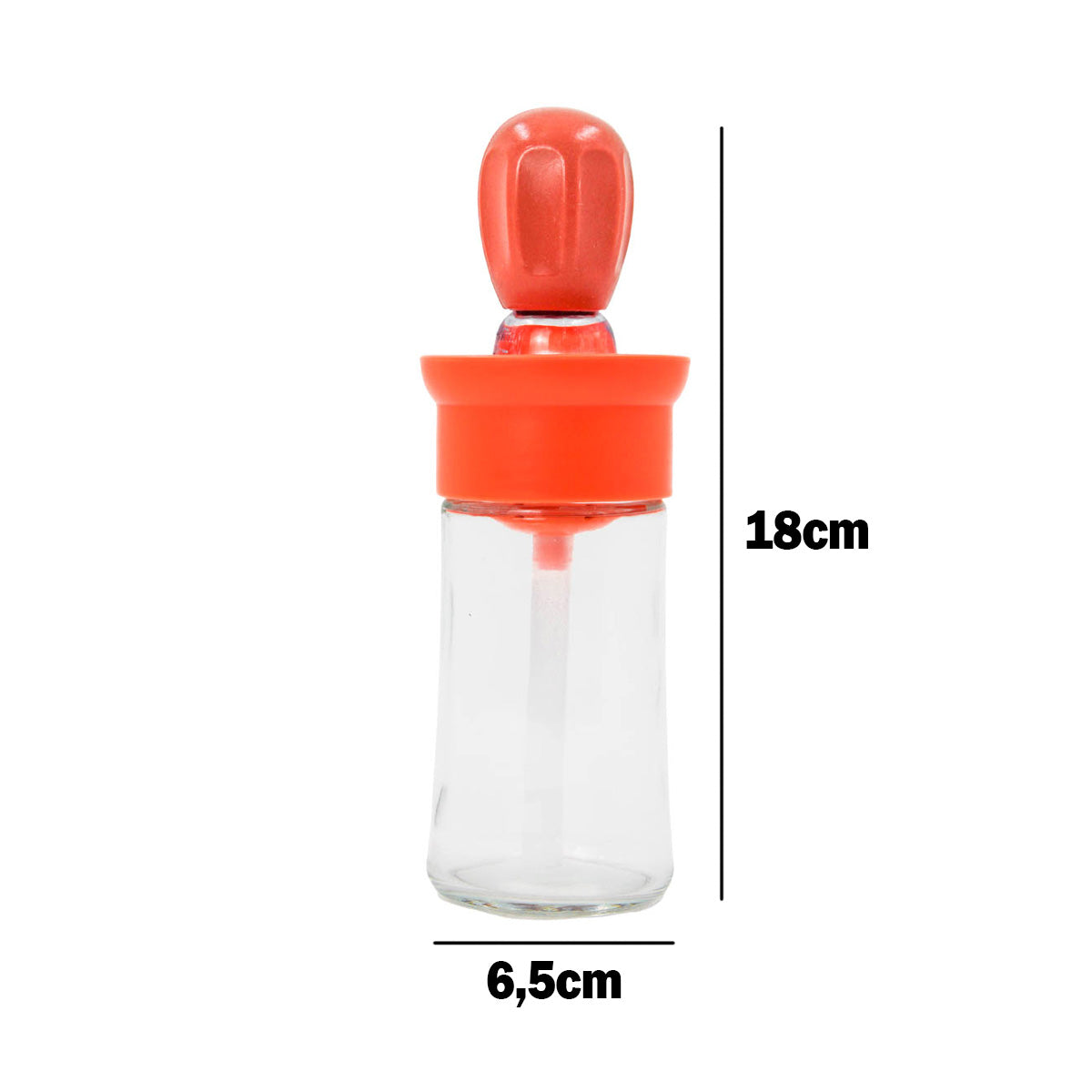 Dispenser De Oleo Azeite Com Escova De Silicone Vidro 180ml Cor:Salmão (STO1646