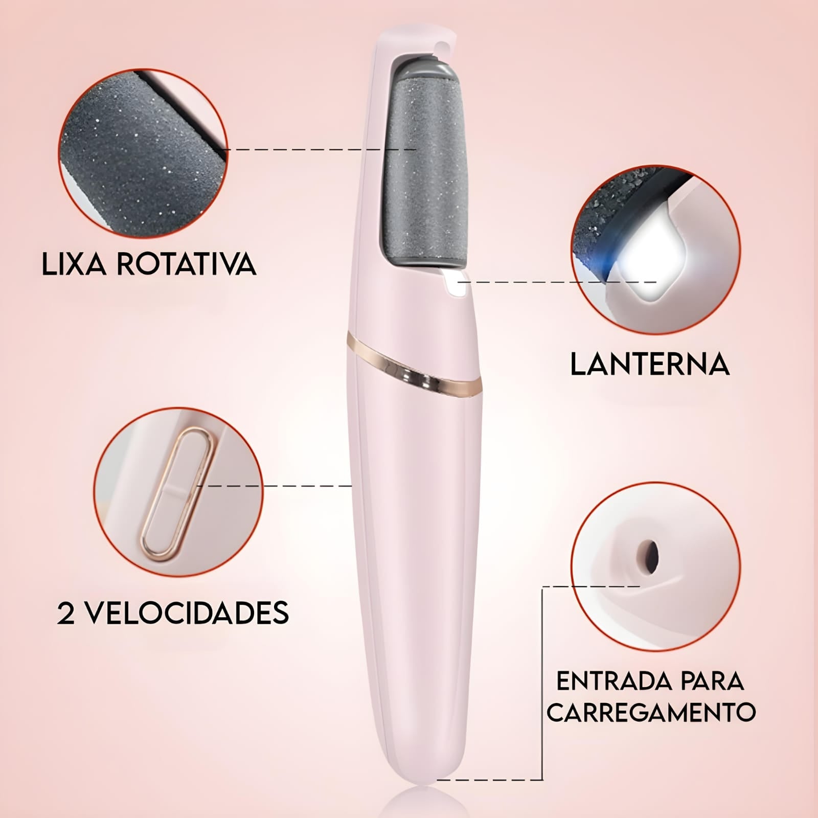 Lixa Elétrica Removedor De Calos Recarregável Inova Prime KV-469 (LIXAINVKV469