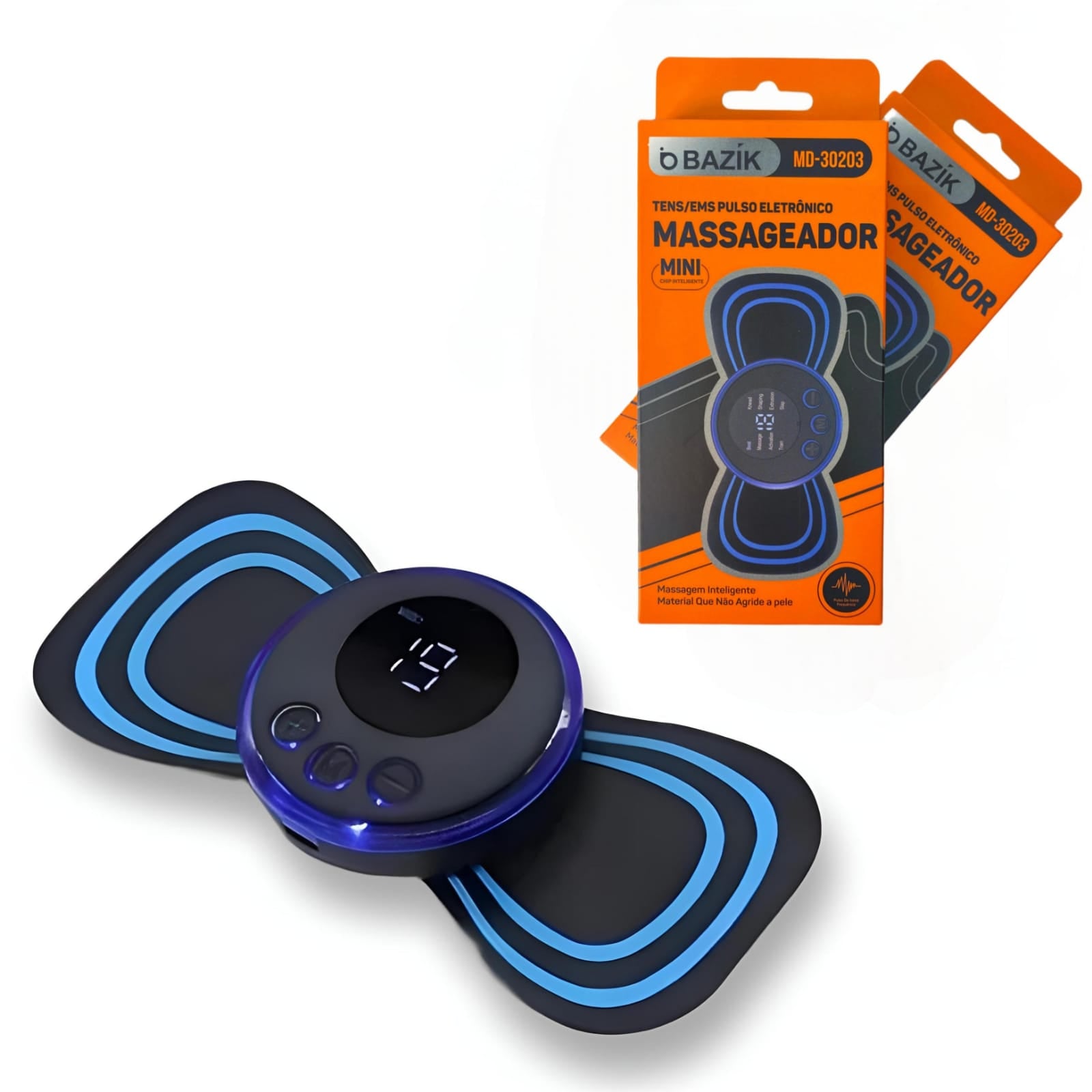 Mini Massageador Elétrico Recarregável Alívio Dores Musculares (MASSAGAMT3020