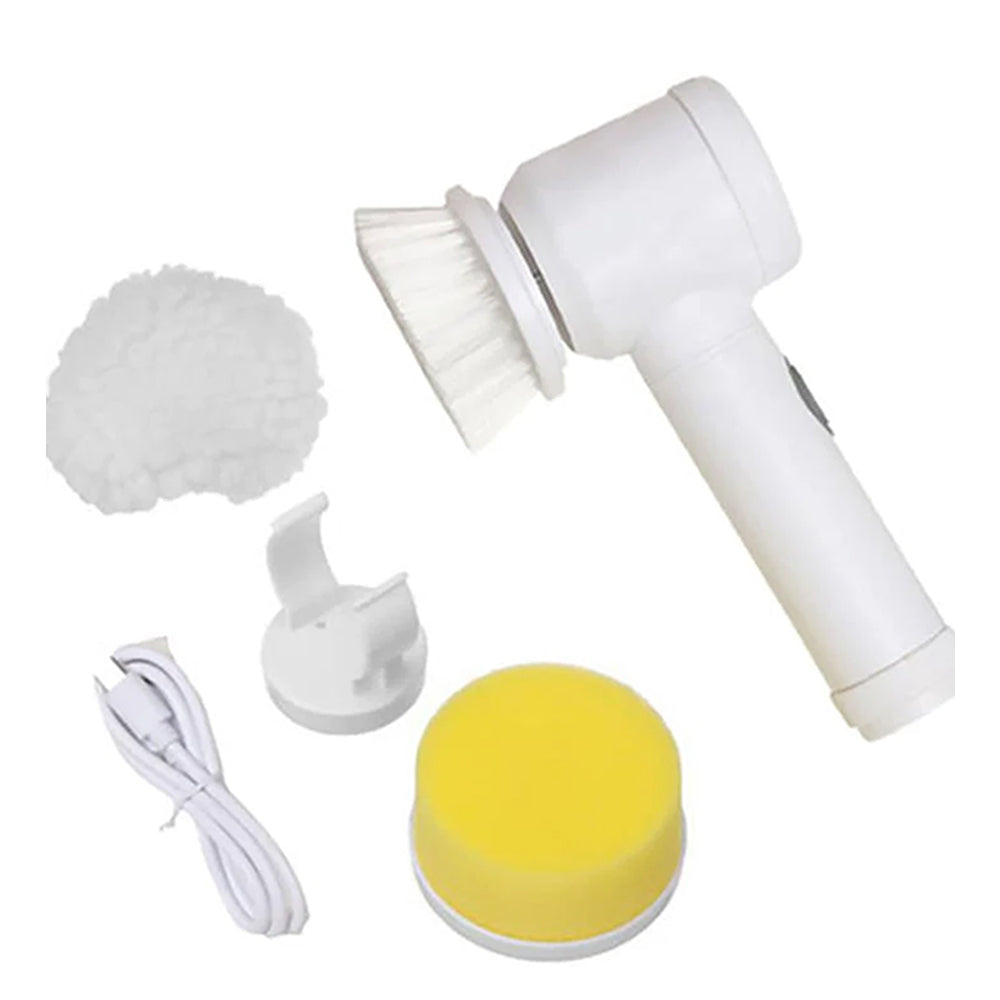 Super Escova de Limpeza Elétrica Recarregável Multiuso Pro Magic Brush 5 em 1