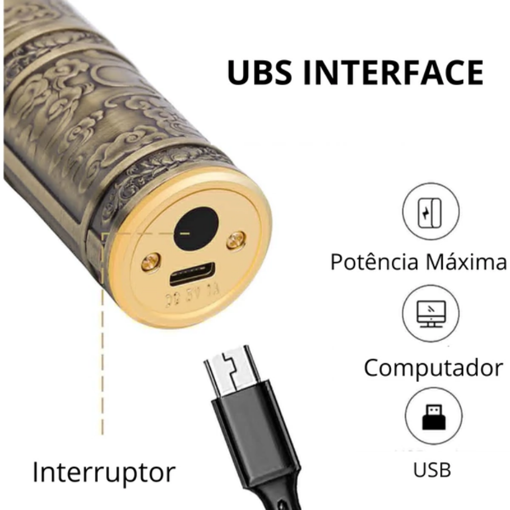 Máquina dragão de cortar cabelo barbeiro profissional bateria elétrica recarr