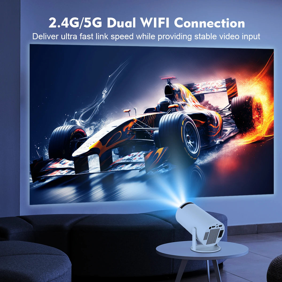 Mini Projetor Portatil 5g Wifi 6 Bluetooth 5.0 Android 11 HY300 Projetor 4K 1080