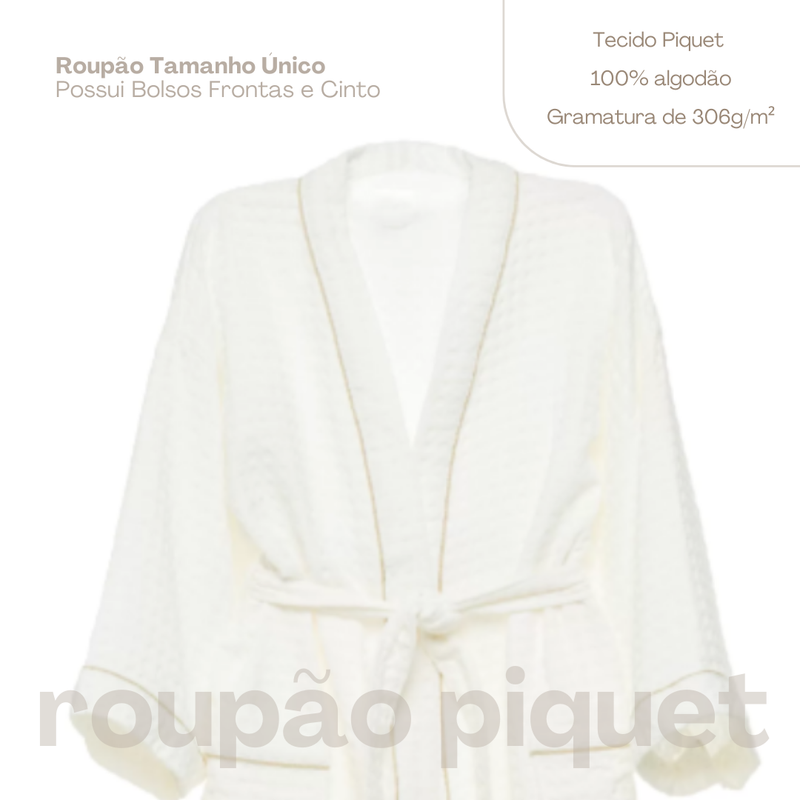 Roupão Adulto Pique 100% Algodão Formah (CCA1192FM)