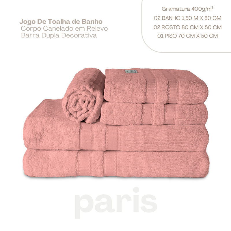 Jogo de banho paris 5 peças Roseta (800PARIS006)
