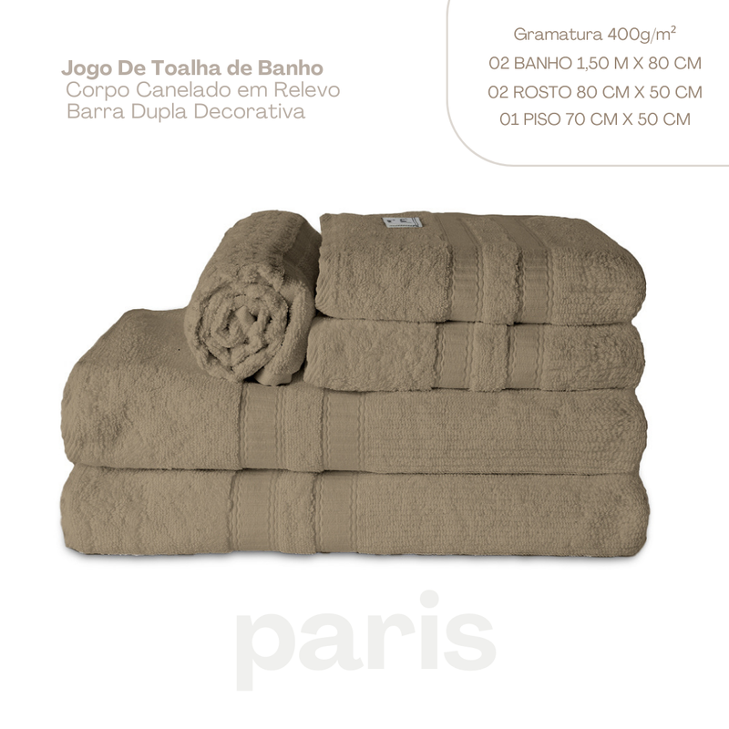Jogo de banho paris 5 peças Cogumelo (800PARIS004)