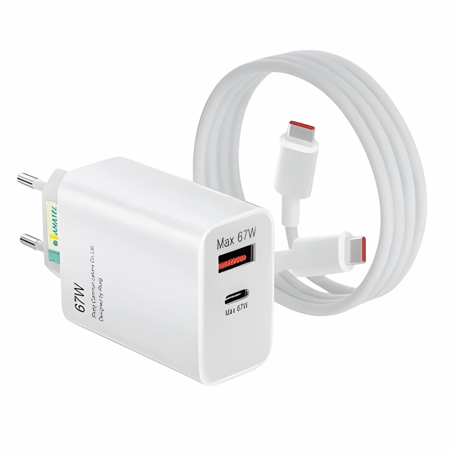 Carregador Completo 67W Turbo Entrada USB + USB-C Branco N20 (CARREG67WN20)