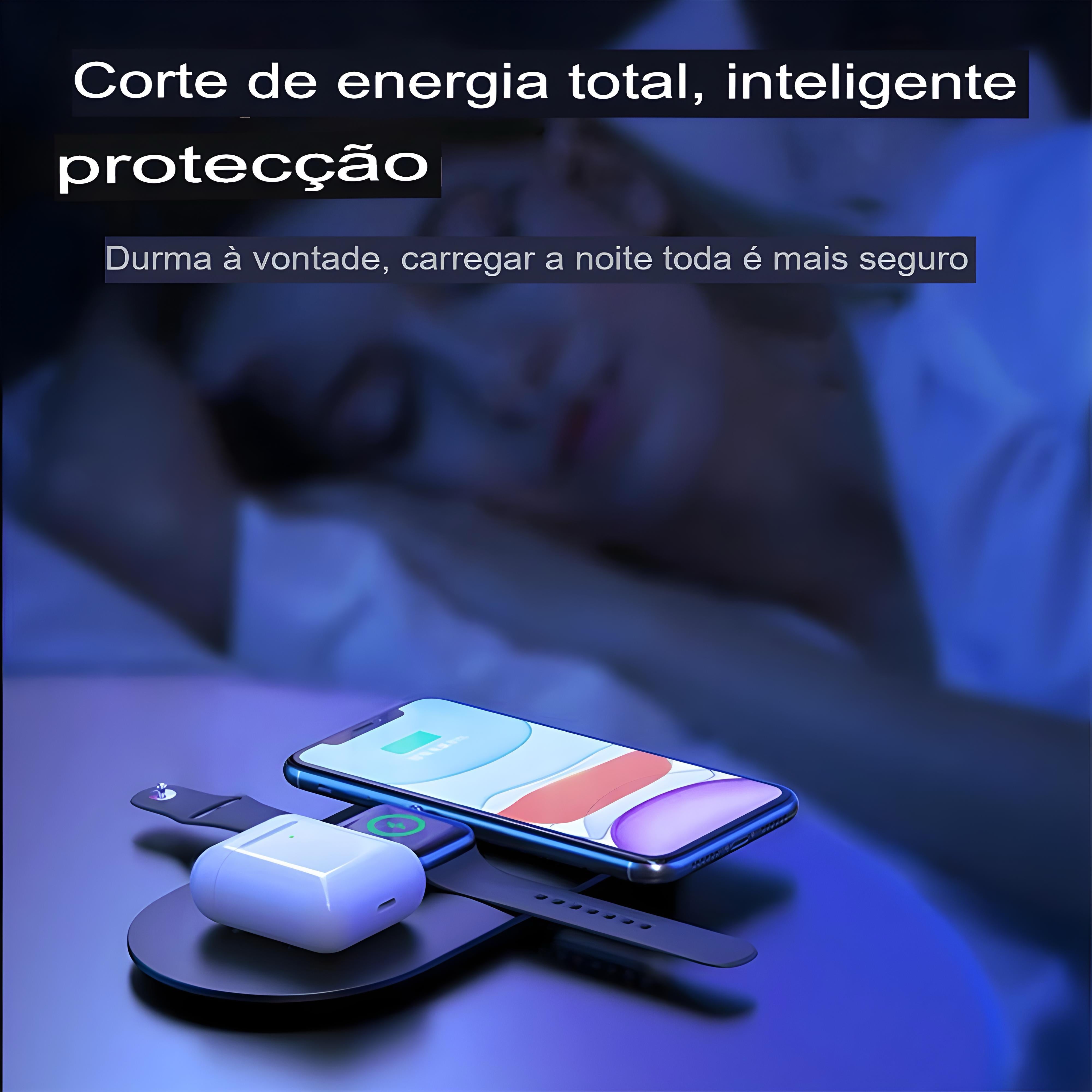 Estação Carregamento Sem Fio Wireless 3 Em 1 Hrebos HS-350 (CARREGHS350)