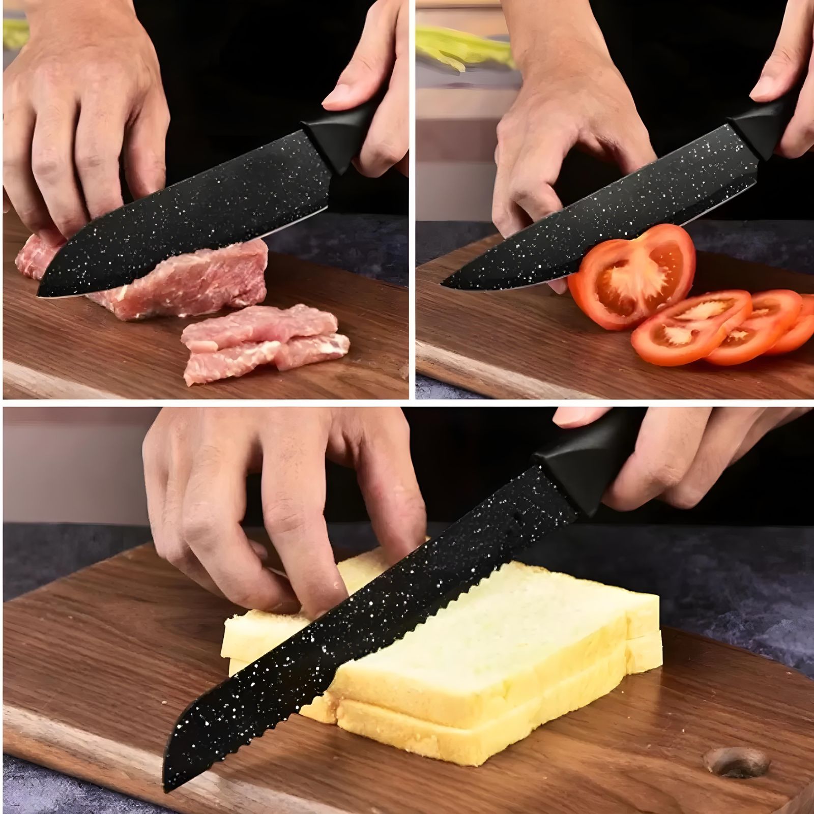 Jogo De Facas Inox 6 Peças Cozinha Churrasco B-Max BM-F989 (CONJBMF989)