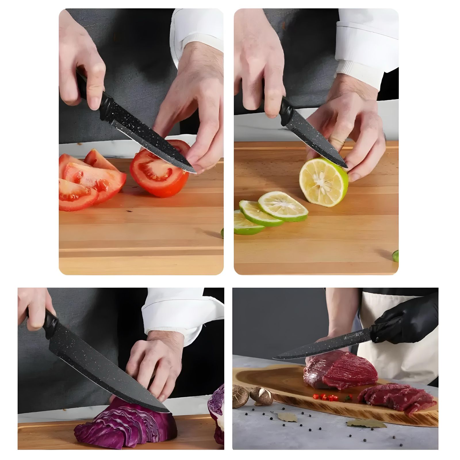 Jogo De Facas Inox 6 Peças Cozinha Churrasco B-Max BM-F989 (CONJBMF989)